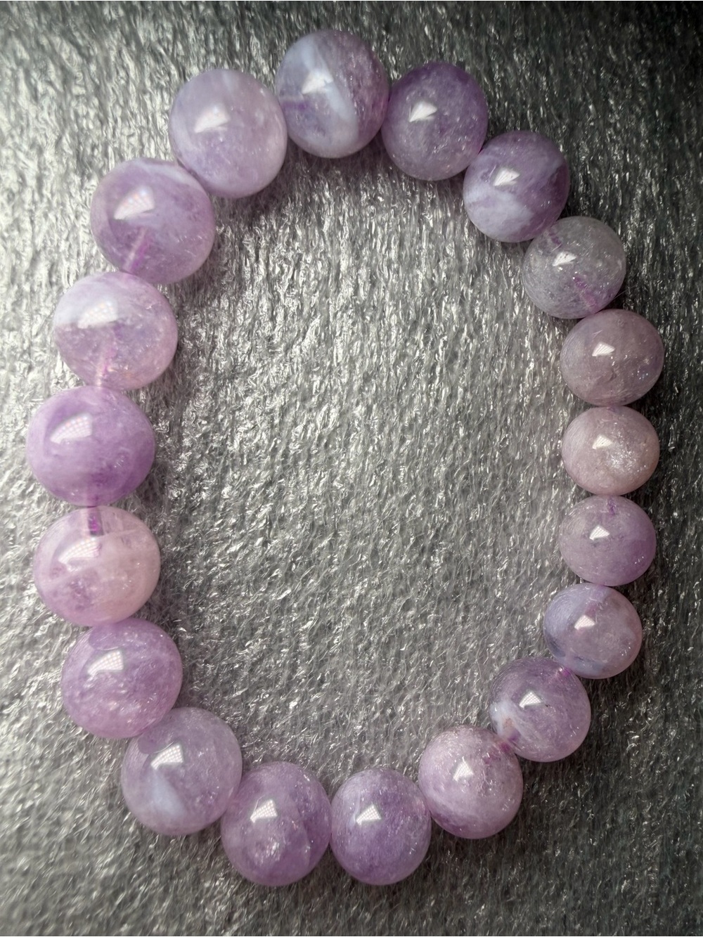 Glittering 10MM Lavender Moon Quartz Natural Crystal Bracelet